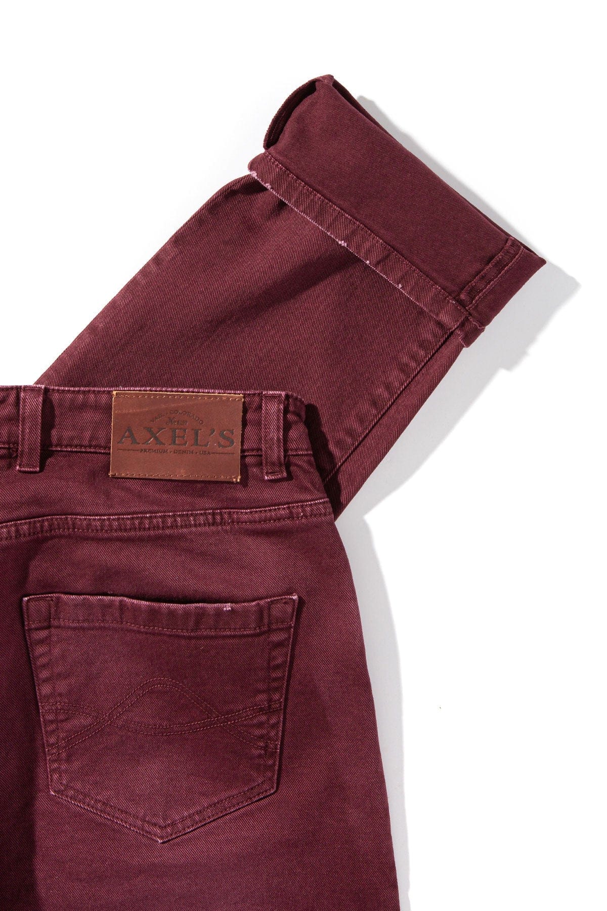 Axel's Premium Denim Silverton Worn-In Slim Denim In Bordeaux Mens - Pants - 5 Pocket