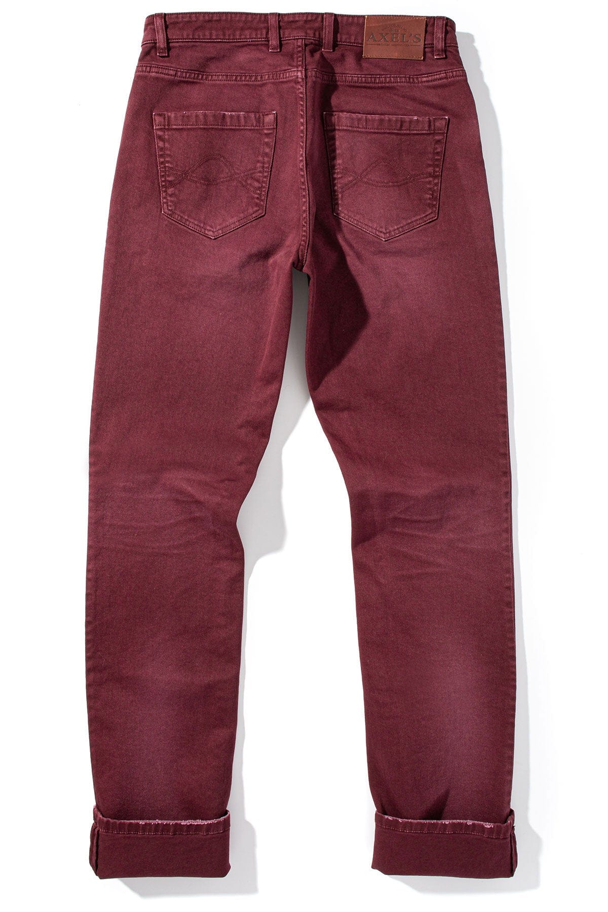 Axel's Premium Denim Silverton Worn-In Slim Denim In Bordeaux Mens - Pants - 5 Pocket