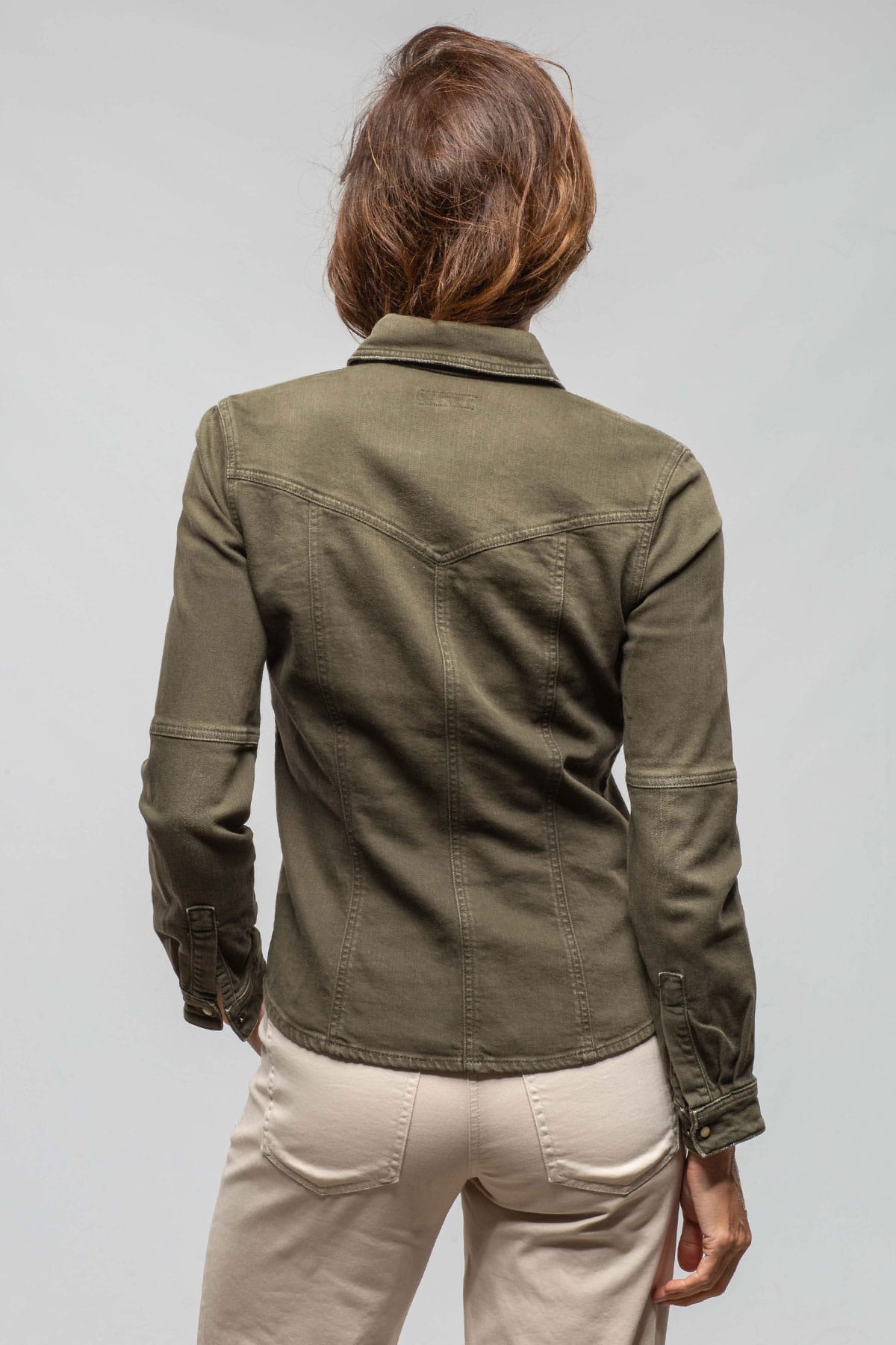 Axel's Premium Denim Sweetwater Denim Shirt In Army Green | Axel's