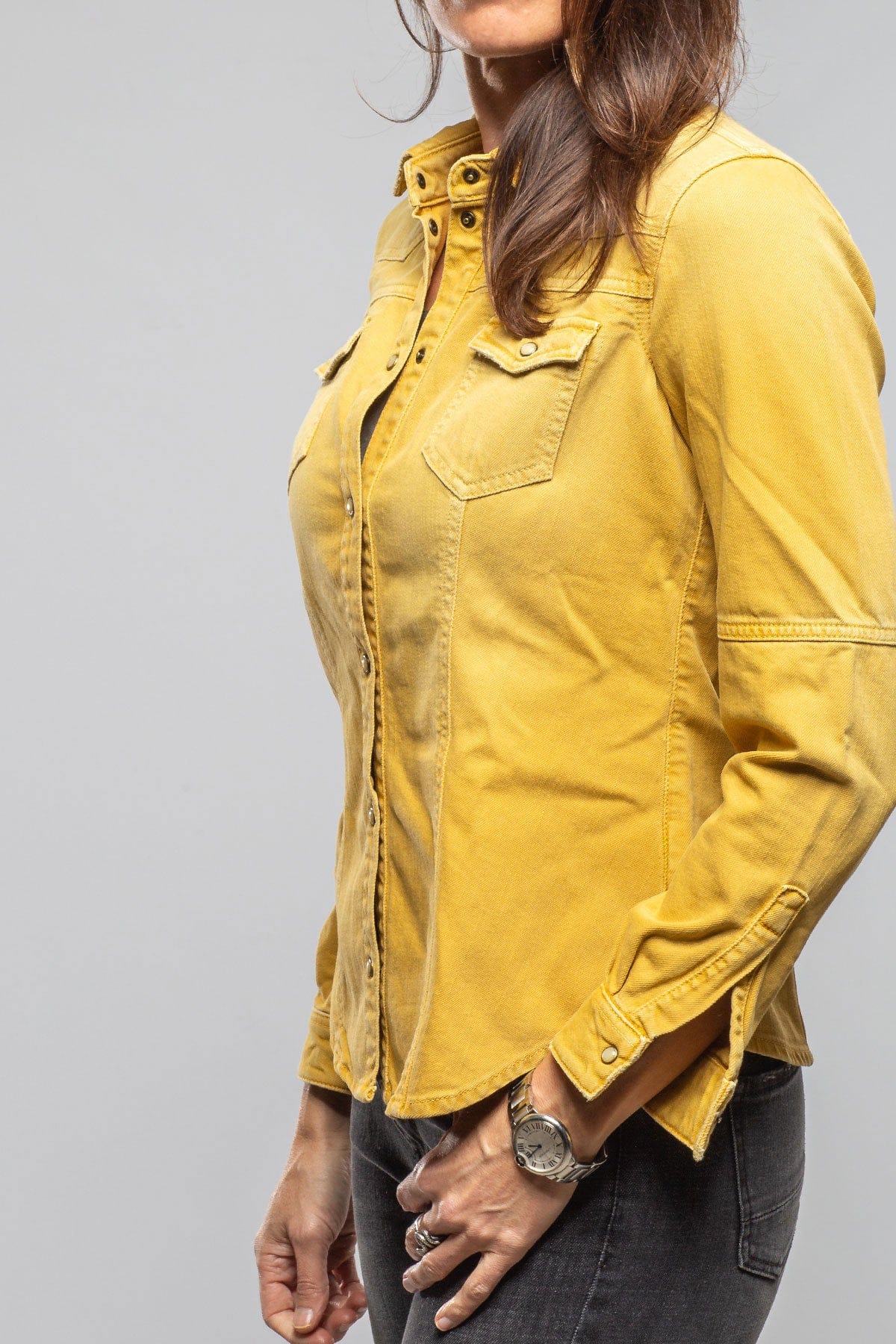 Axel's Premium Denim Sweetwater Denim Shirt In Curcuma Ladies - Snap Shirts