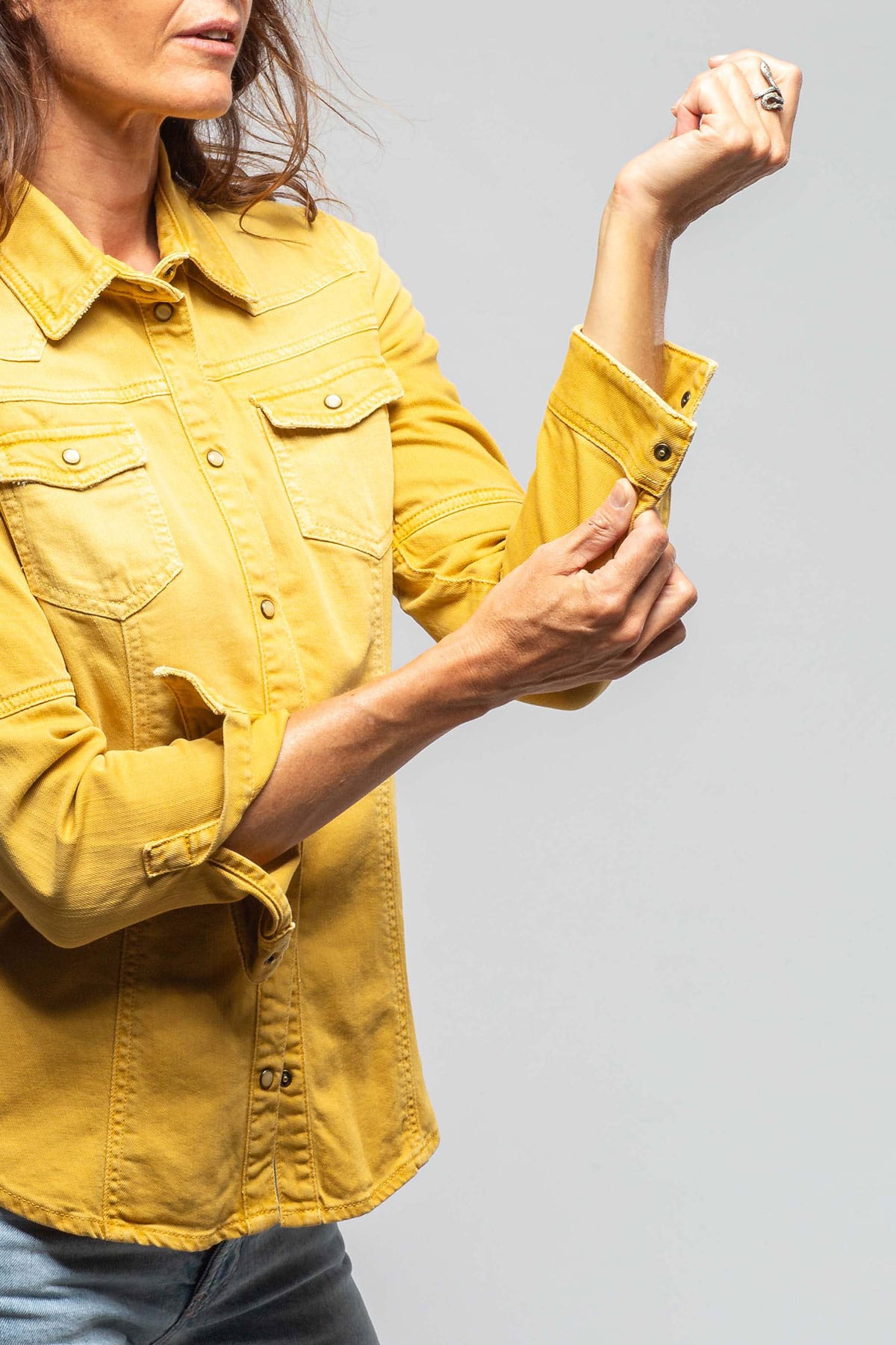 Sweetwater Denim Shirt In Curcuma - AXEL'S