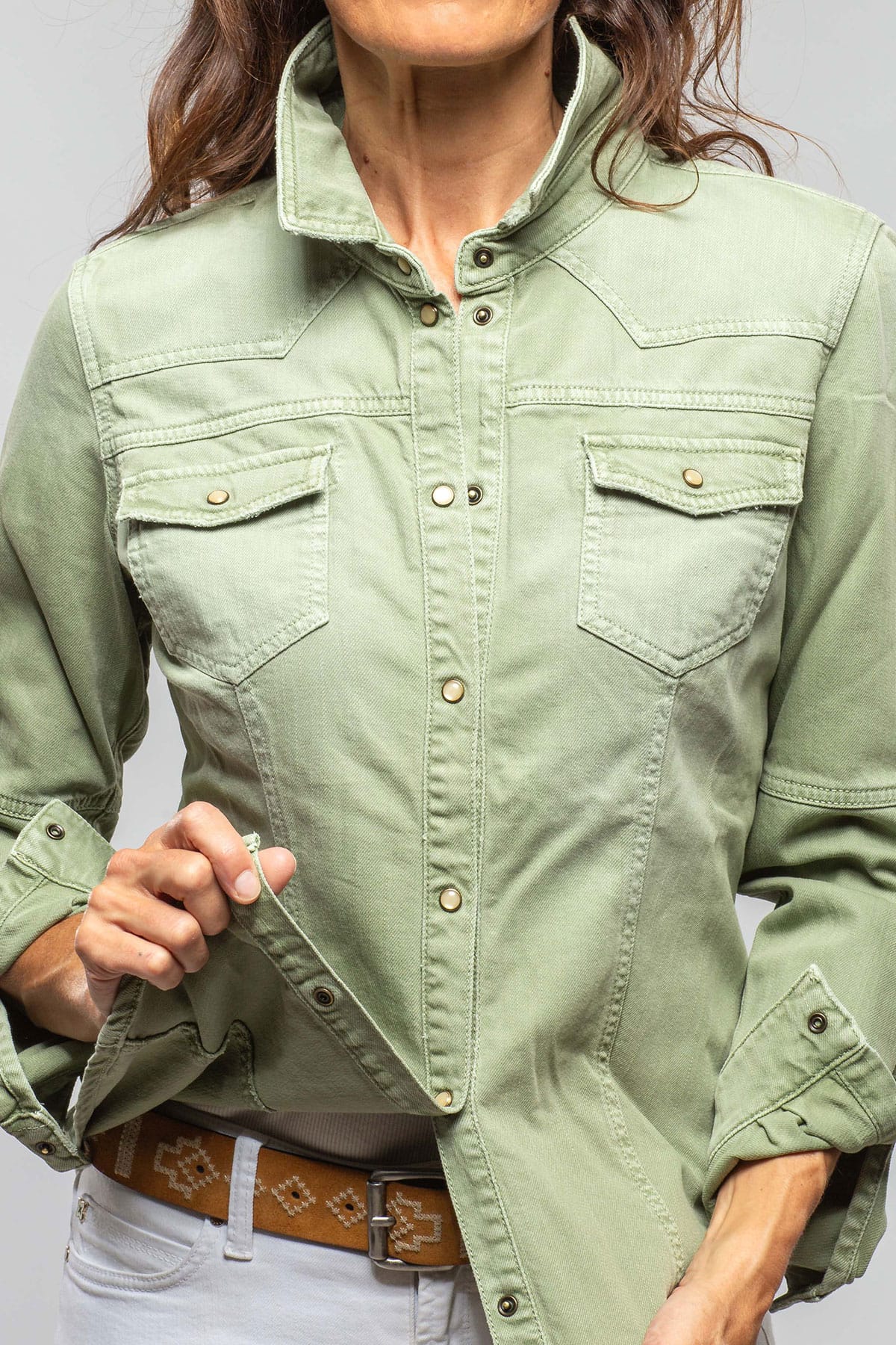 Sweetwater Denim Shirt In Menta - AXEL'S