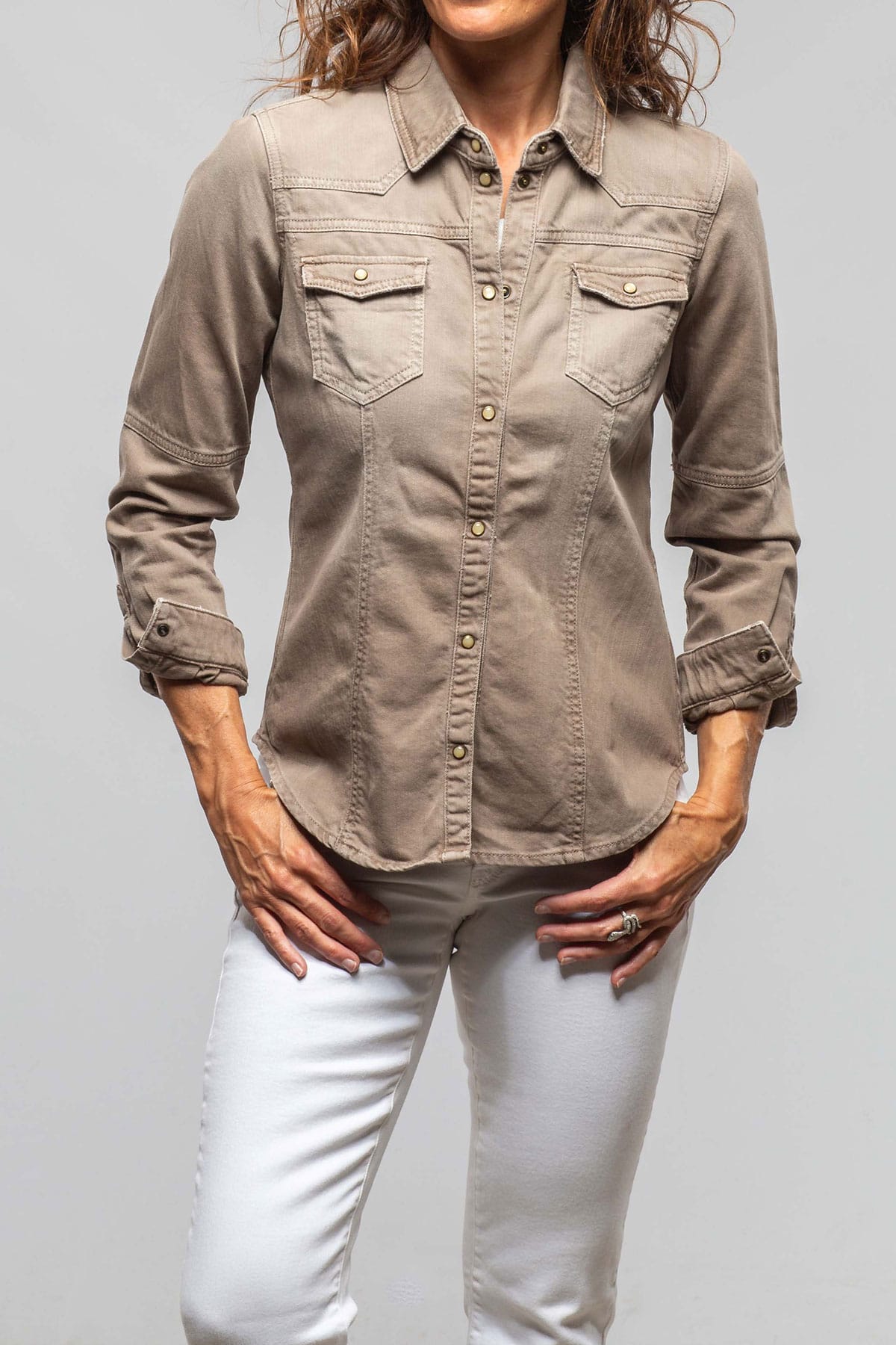 Sweetwater Denim Shirt In Tortora - AXEL'S