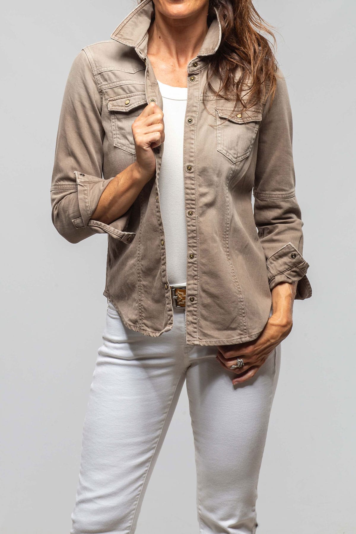 Sweetwater Denim Shirt In Tortora - AXEL'S