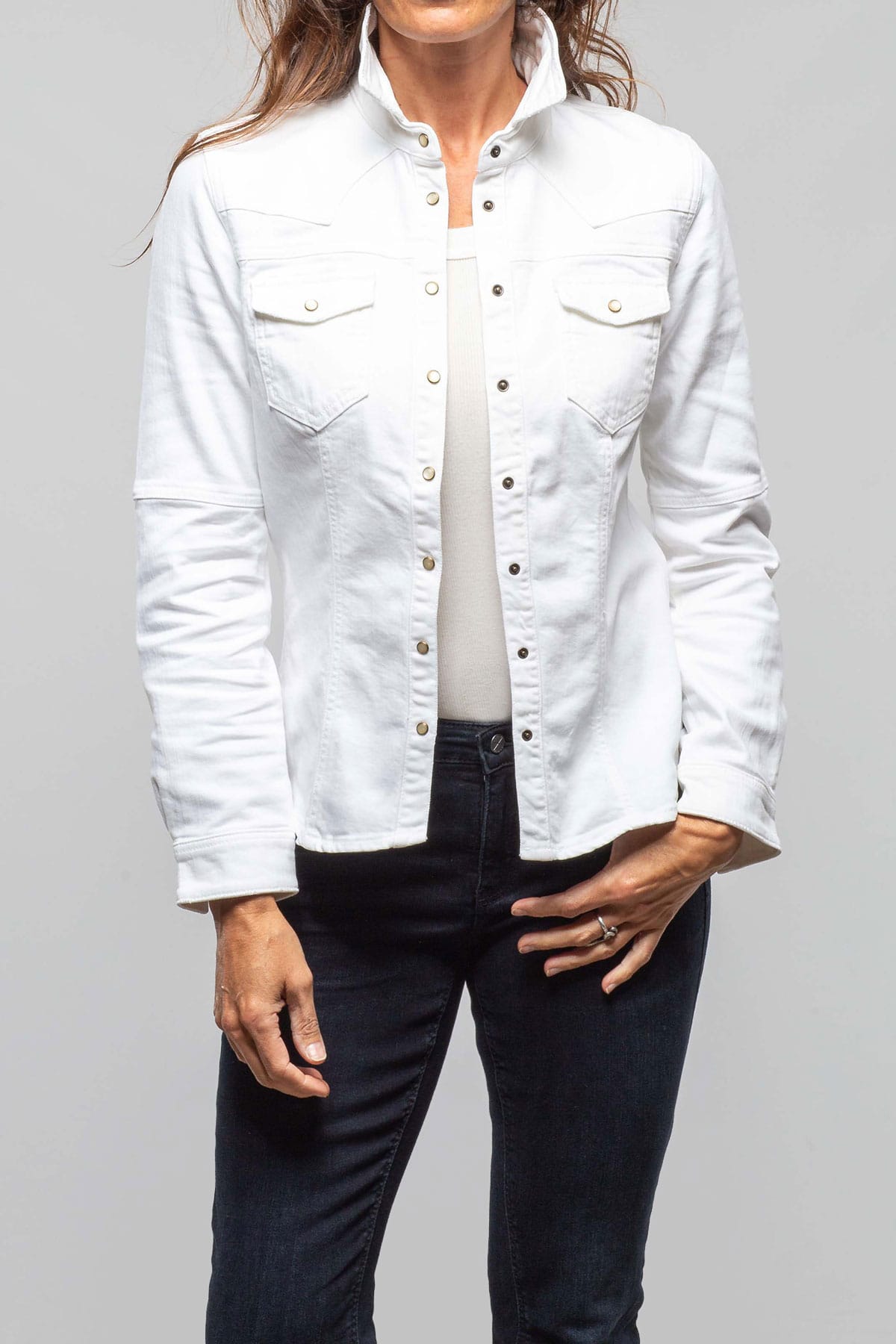 Axel's Premium Denim Sweetwater Denim Shirt In White | Axel's of Vail