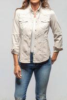 Sweetwater Denim Snap Shirt In Ecru - AXEL'S