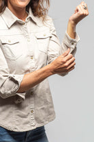 Sweetwater Denim Snap Shirt In Ecru - AXEL'S