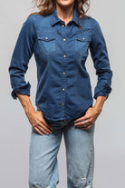 Sweetwater Denim Snap Shirt In Indaco - AXEL'S
