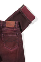 Axel's Premium Denim Waylon Over-Dyed Stretch Denim In Bordeaux Mens - Pants - 5 Pocket