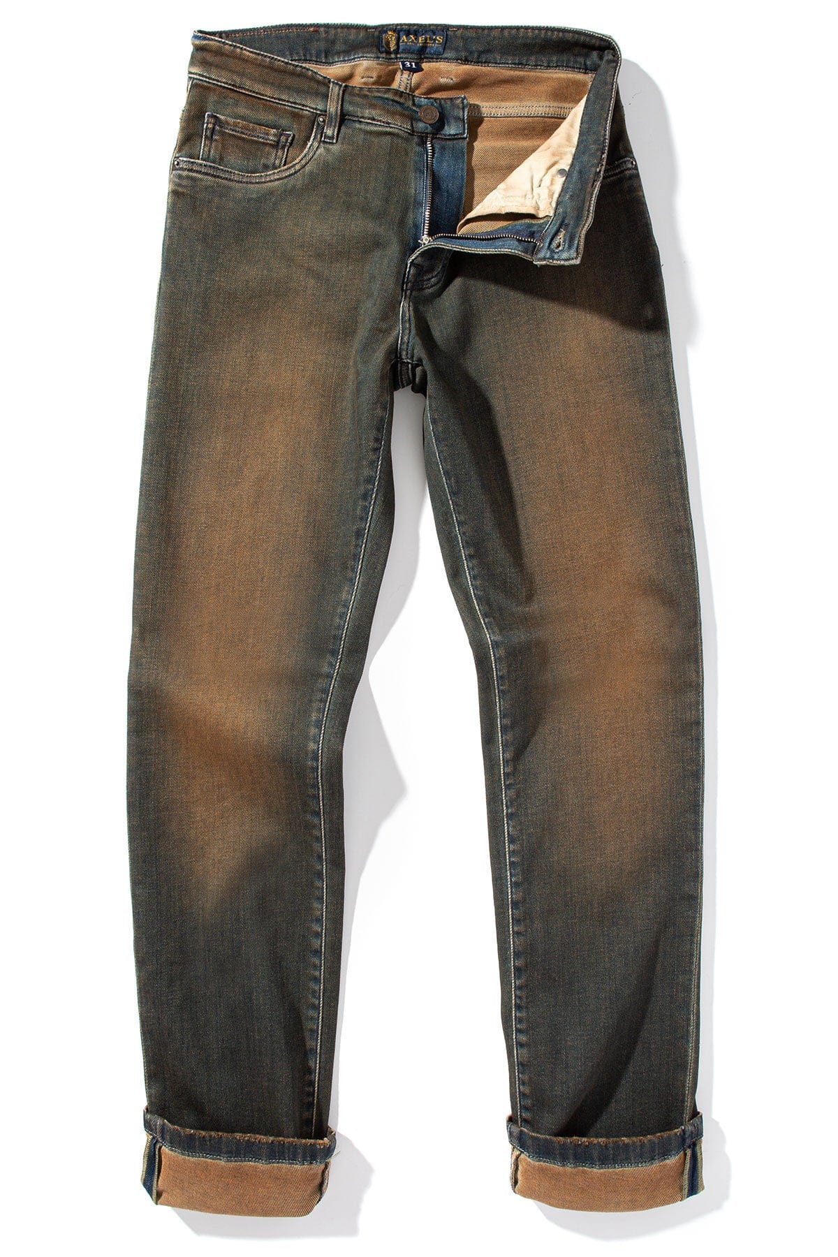 Axel's Premium Denim Waylon Over-Dyed Stretch Denim In Cannella Mens - Pants - 5 Pocket