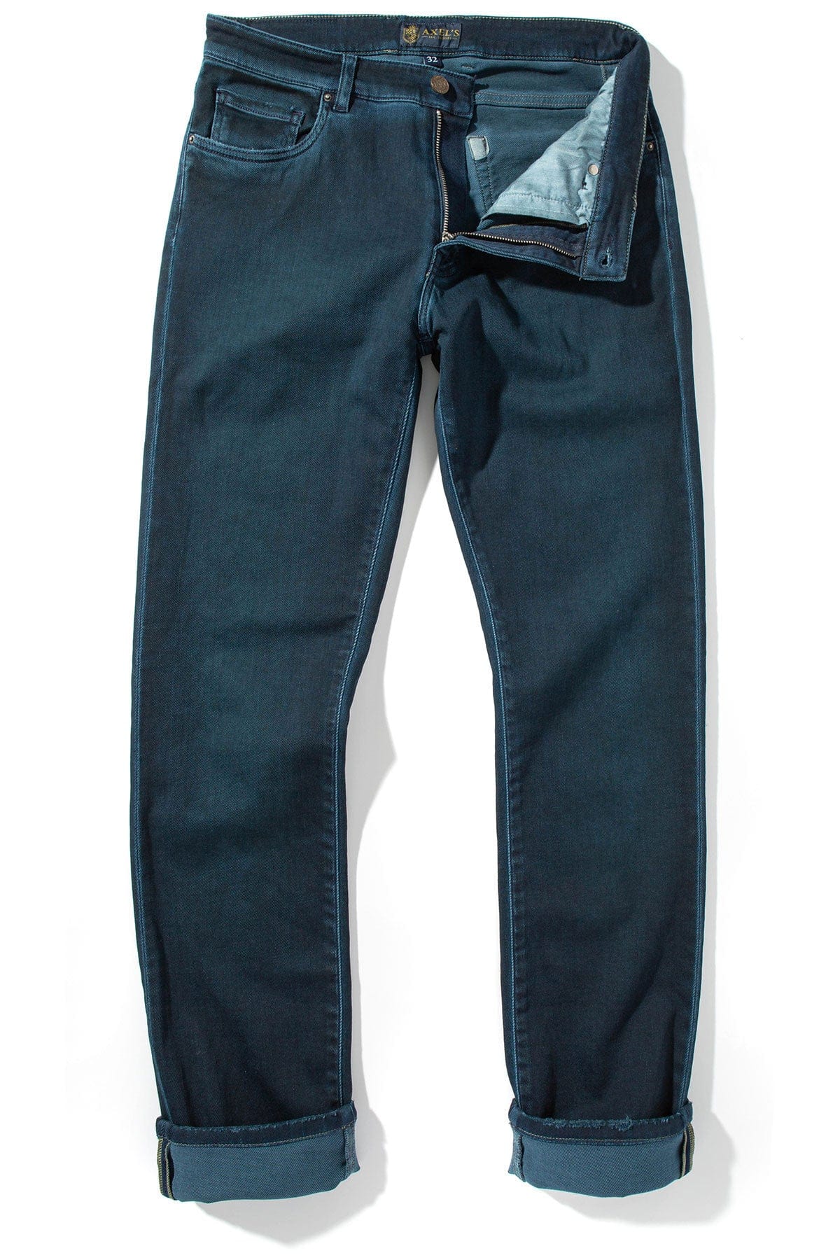 Axel's Premium Denim Waylon Over-Dyed Stretch Denim In Petroleo Mens - Pants - 5 Pocket