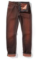 Waylon Over-Dyed Stretch Denim In Ruggine Rust - AXEL'S