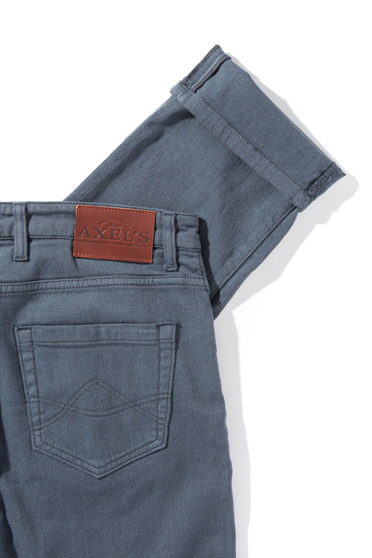 Axel's Premium Denim Winslow Cashmere Trouser In Acciaio Mens - Pants - 5 Pocket