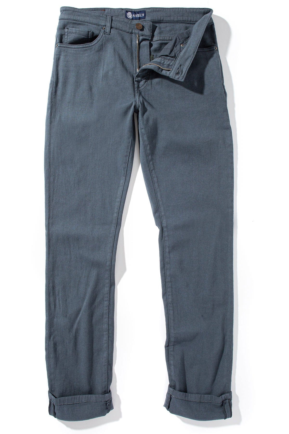 Axel's Premium Denim Winslow Cashmere Trouser In Acciaio Mens - Pants - 5 Pocket