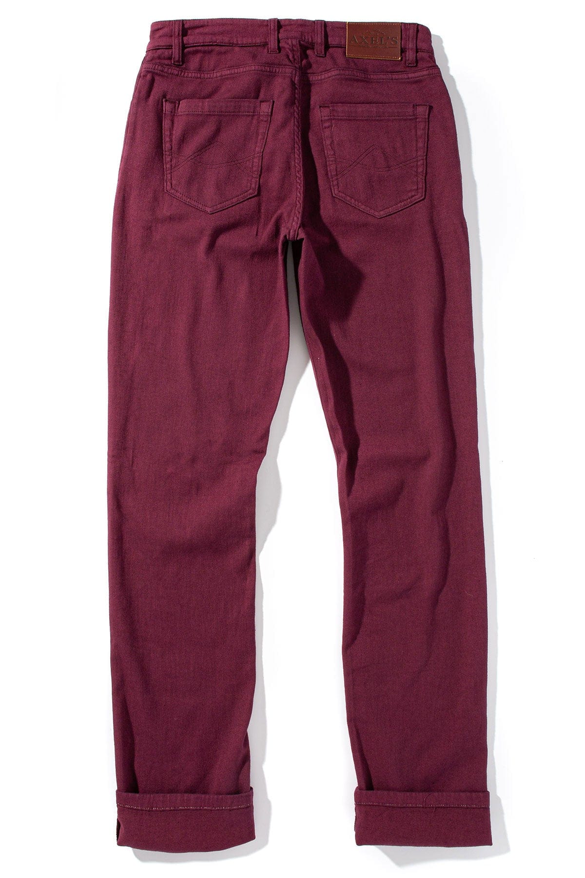 Axel's Premium Denim Winslow Cashmere Trouser In Bordeaux Mens - Pants - 5 Pocket