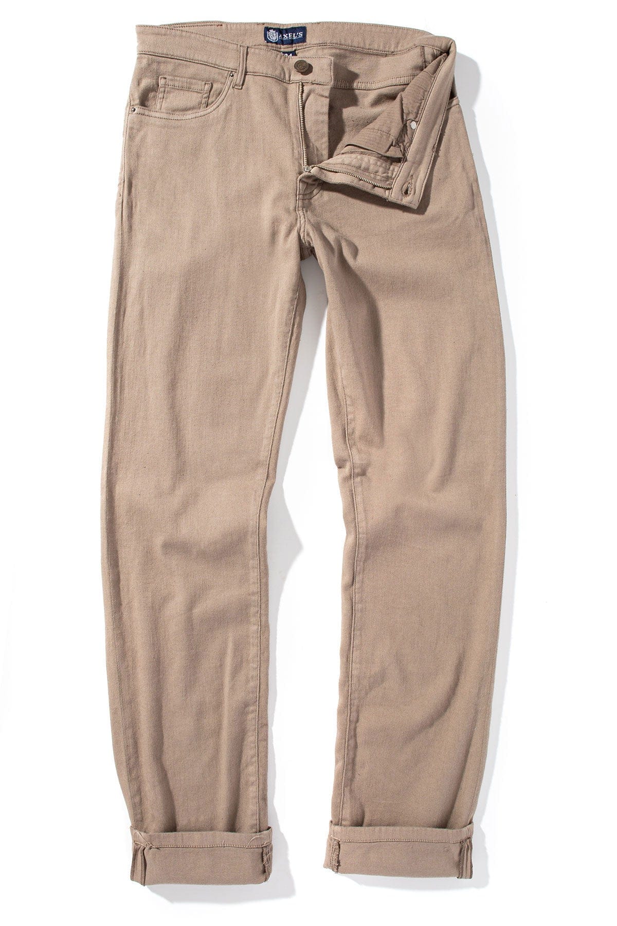 Axel's Premium Denim Winslow Cashmere Trouser In Tortora Mens - Pants - 5 Pocket