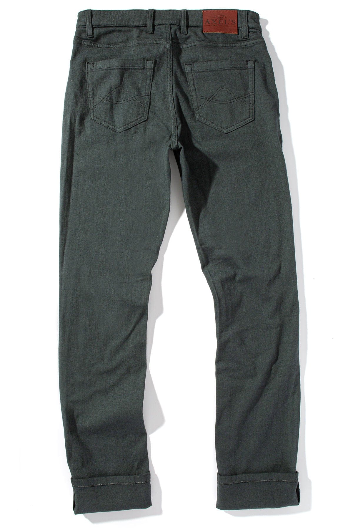Axel's Premium Denim Winslow Cashmere Trouser In Verde Loden Mens - Pants - 5 Pocket