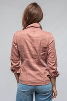 Axel's Premium Denim Yarmony Linen Cotton Denim Shirt In Fired Brick Ladies - Tops