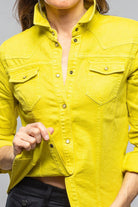 Yarmony Linen-Cotton Snap Shirt In Limone - AXEL'S