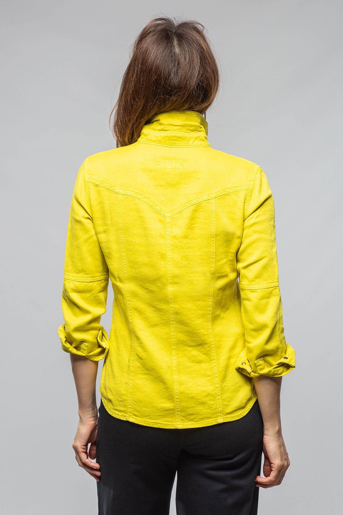 Yarmony Linen Cotton Denim Shirt In Limone - AXEL'S