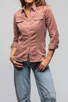 Yarmony Linen-Cotton Snap Shirt In Arrancio - AXEL'S