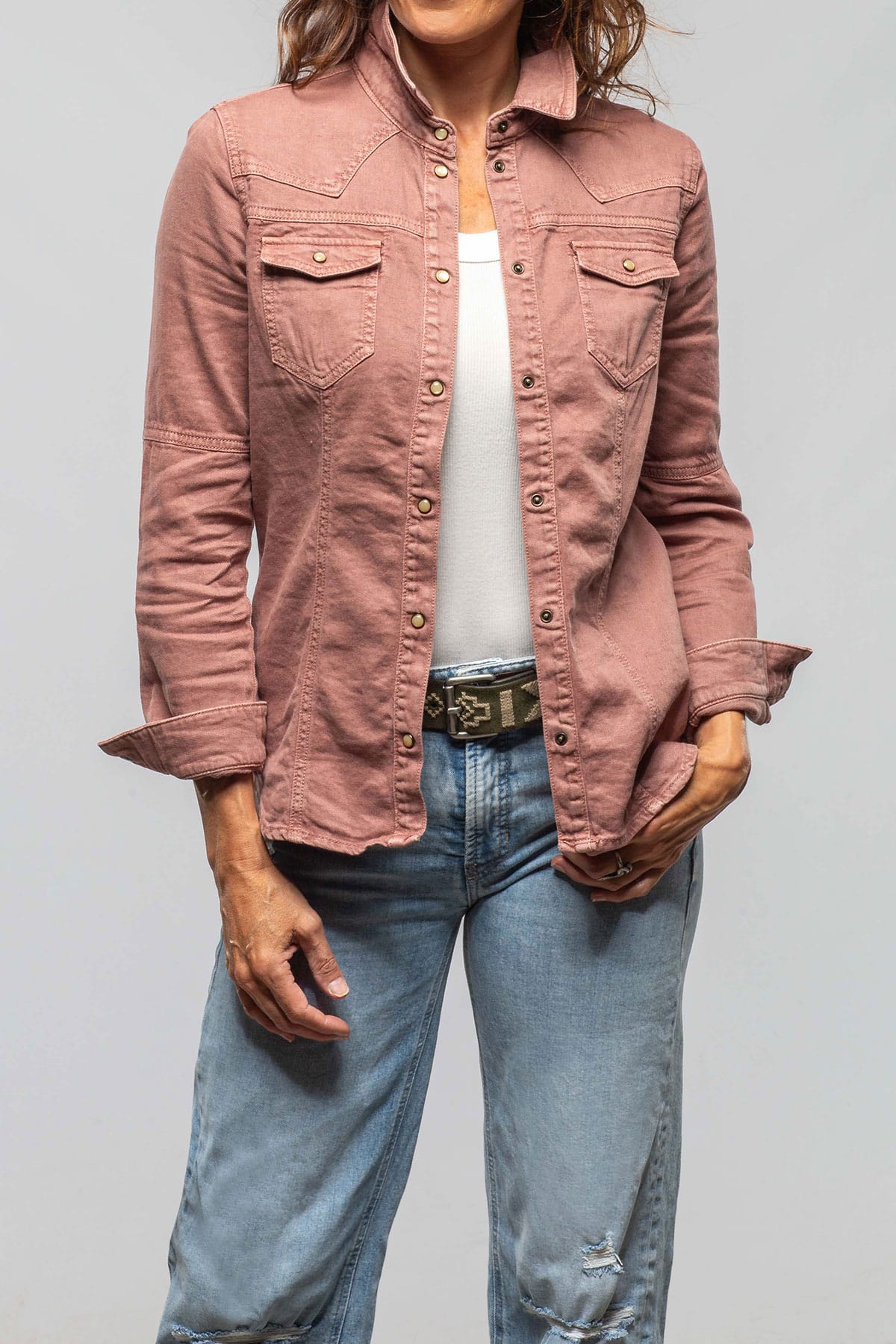 Yarmony Linen-Cotton Snap Shirt In Arrancio - AXEL'S