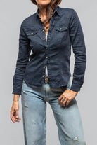 Yarmony Linen-Cotton Snap Shirt In Blu Di Prussia - AXEL'S