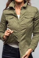 Yarmony Linen-Cotton Snap Shirt In Juniper - AXEL'S