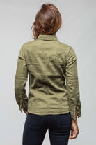 Yarmony Linen-Cotton Snap Shirt In Juniper - AXEL'S