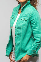 Yarmony Linen-Cotton Snap Shirt In Kingman Turquoise - AXEL'S