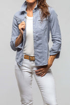 Yarmony Linen-Cotton Snap Shirt In Lavender - AXEL'S