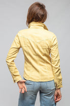 Axel's Premium Denim Yarmony Linen-Cotton Snap Shirt In Limone Ladies - Snap Shirts