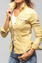Yarmony Linen-Cotton Snap Shirt In Limone - AXEL'S