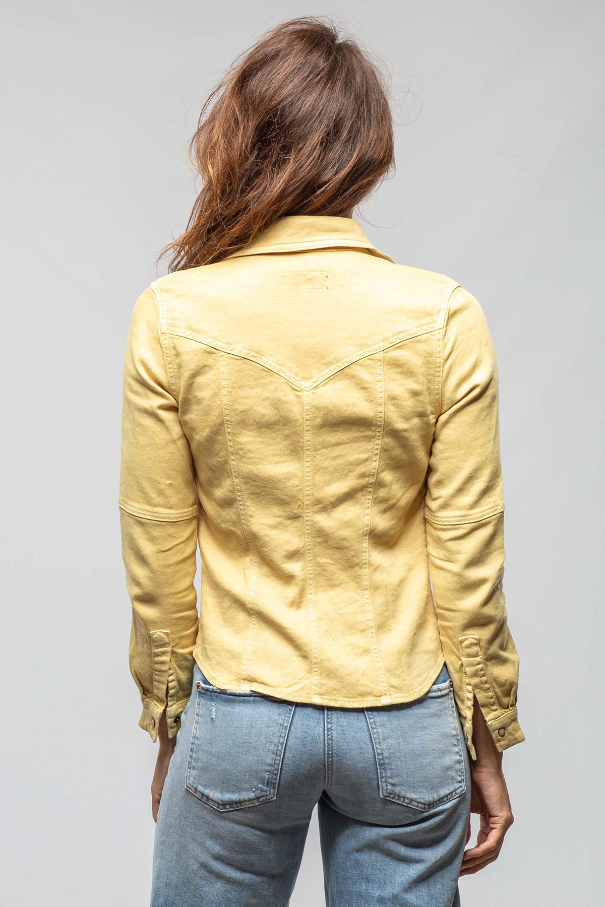Yarmony Linen-Cotton Snap Shirt In Limone - AXEL'S