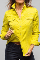Yarmony Linen-Cotton Snap Shirt In Limone - AXEL'S