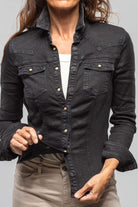 Yarmony Linen-Cotton Snap Shirt In Nero - AXEL'S
