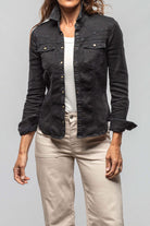 Yarmony Linen-Cotton Snap Shirt In Nero - AXEL'S