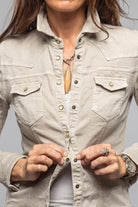 Yarmony Linen-Cotton Snap Shirt In Sasso - AXEL'S