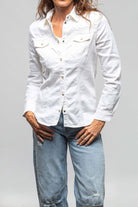 Yarmony Linen-Cotton Snap Shirt In White - AXEL'S