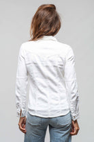 Yarmony Linen-Cotton Snap Shirt In White - AXEL'S