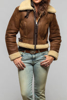Axel's Renegade by Garrett Amelia Cropped Bomber Shearling In Brown Ladies - Outerwear - Shearling
