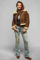 Axel's Renegade by Garrett Amelia Cropped Bomber Shearling In Brown Ladies - Outerwear - Shearling