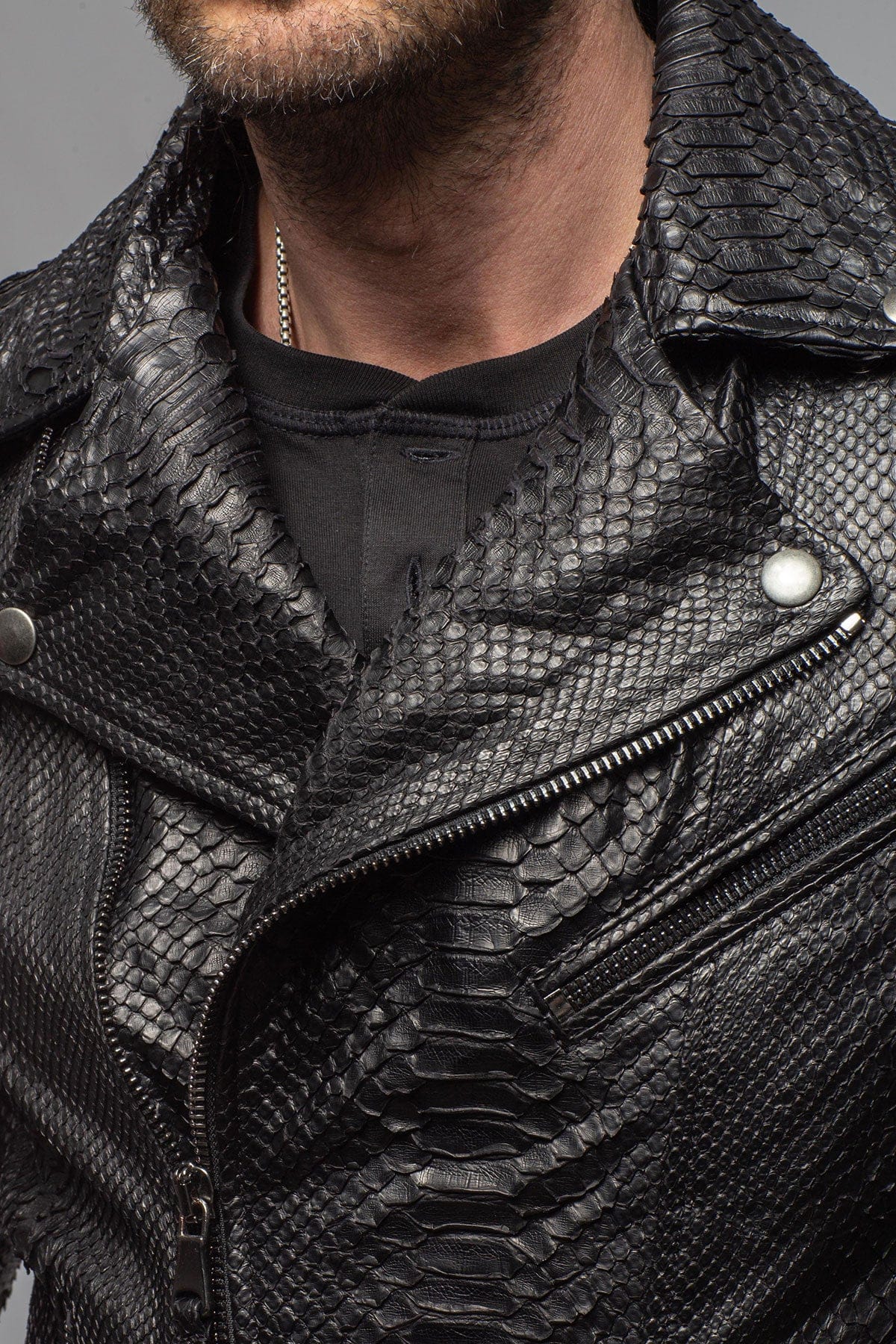 Axel's Renegade by Garrett Black Water Python Jacket Mens - Outerwear - Leather