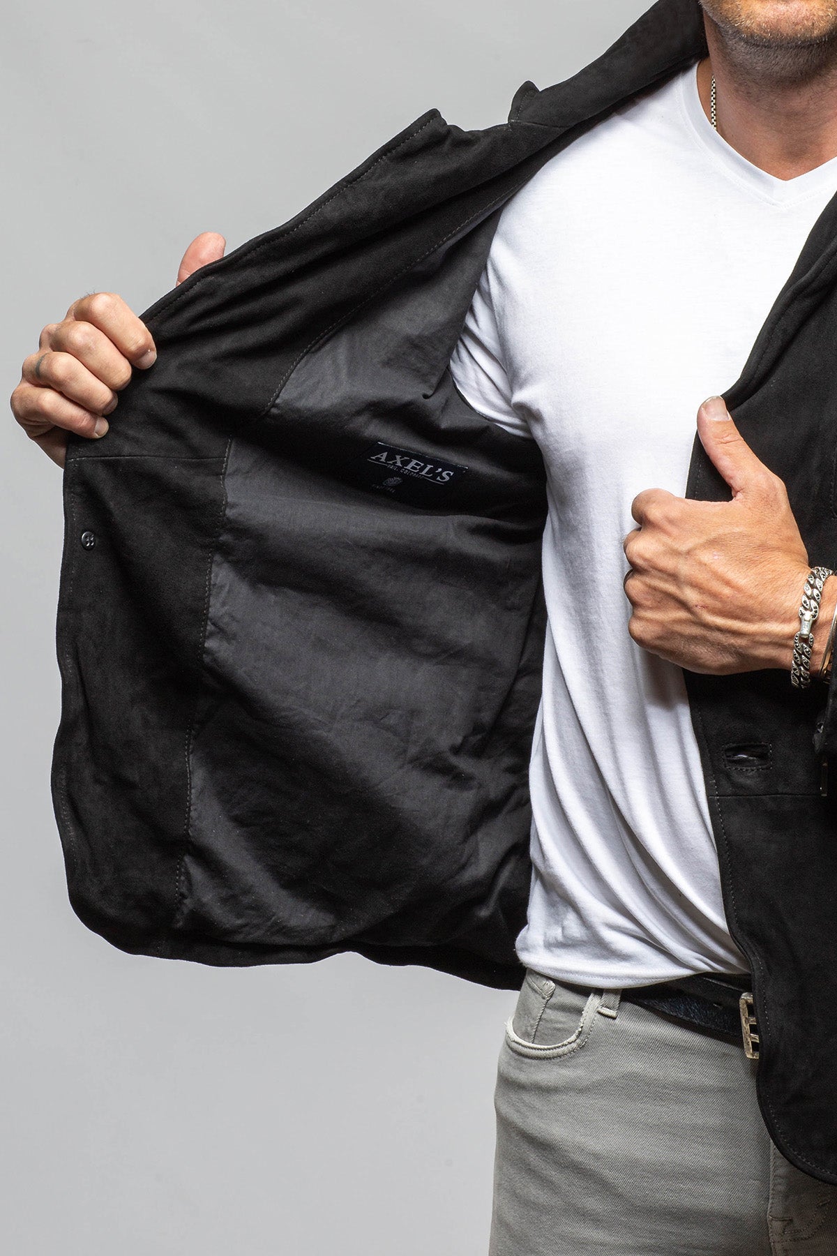 Axel's Renegade by Garrett Bowie Suede Blazer in Black Mens - Outerwear - Leather