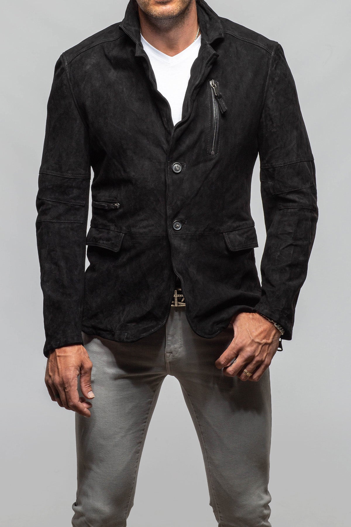 Axel's Renegade by Garrett Bowie Suede Blazer in Black Mens - Outerwear - Leather