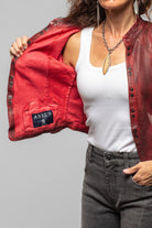 Axel's Renegade by Garrett Breck Short Leather Jacket In Charred Ruby Ladies - Outerwear - Shearling