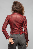 Axel's Renegade by Garrett Breck Short Leather Jacket In Charred Ruby Ladies - Outerwear - Shearling