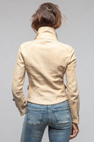 Cleo Side Zip Moto Jacket In Ivory - AXEL'S