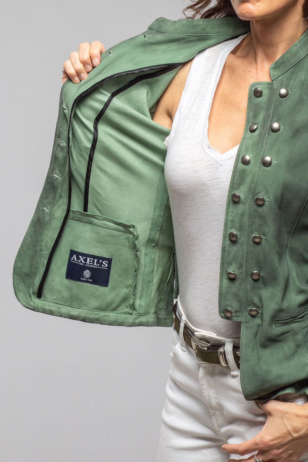 Colonel Suede Jacket In Charred Military - AXEL'S