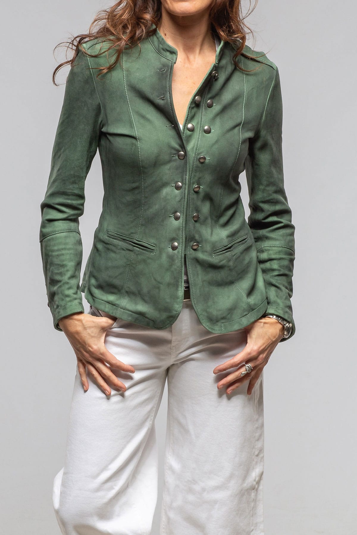 Colonel Suede Jacket In Charred Military - AXEL'S